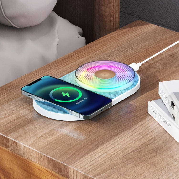 K29T 15W Cell Phone Wireless Charging With Seven-Color Night Light, Color: White - Apple Accessories by buy2fix | Online Shopping UK | buy2fix