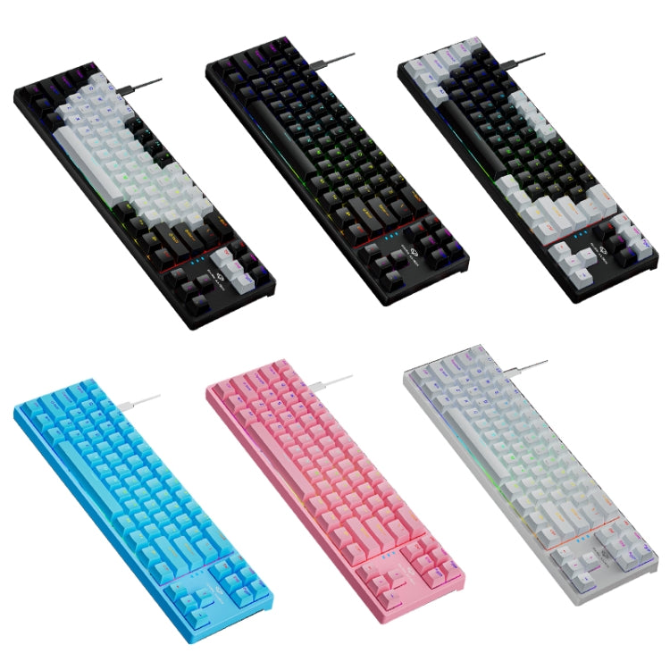 Dark Alien K710 71 Keys Glowing Game Wired Keyboard, Cable Length: 1.8m, Color: White Black Green Shaft - Wired Keyboard by Dark Alien | Online Shopping UK | buy2fix