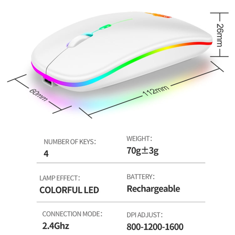 XUNSVFOX XYH50 4 Keys USB Charging Business Office Wireless Light Mouse(Pink) - Wireless Mice by XUNSVFOX | Online Shopping UK | buy2fix