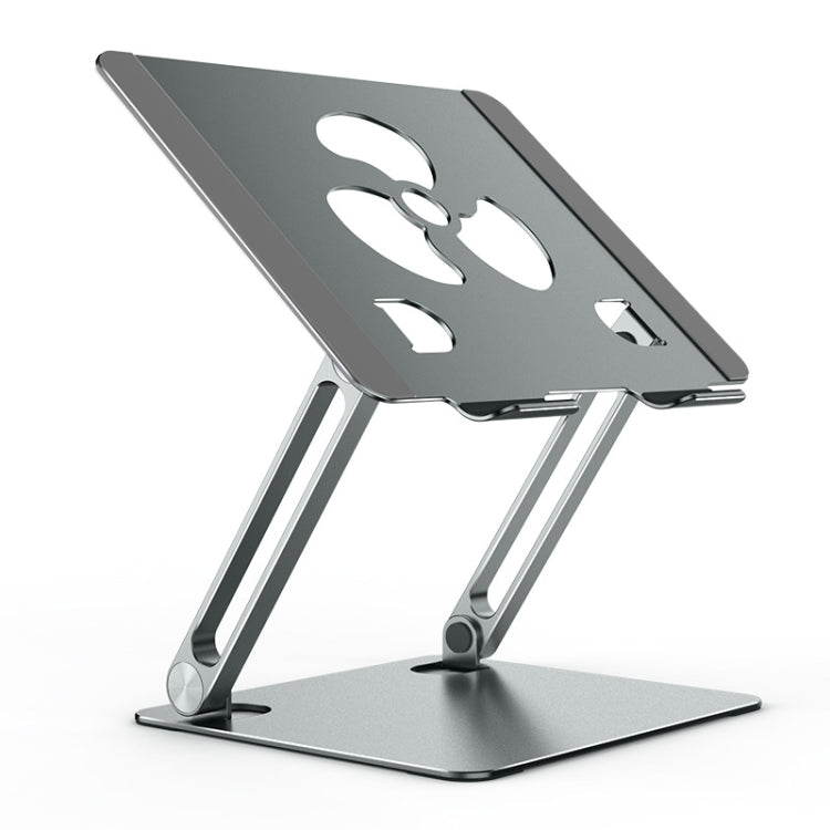 Aluminum Laptop Tablet Stand Foldable Elevated Cooling Rack,Style: Fan Blade Gray - Computer & Networking by buy2fix | Online Shopping UK | buy2fix