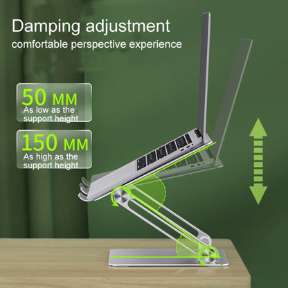 Aluminum Laptop Tablet Stand Foldable Elevated Cooling Rack,Style: Fan Blade Black - Computer & Networking by buy2fix | Online Shopping UK | buy2fix