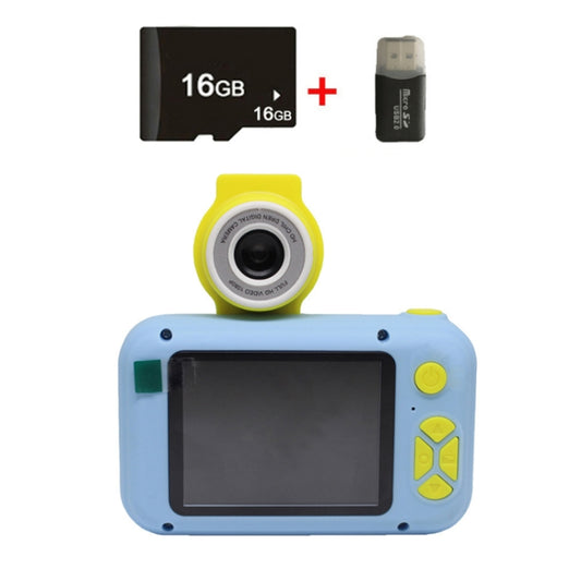 X101 Mini HD Lens Reversible Child Camera, Color: Blue+16G+Card Reader - Consumer Electronics by buy2fix | Online Shopping UK | buy2fix