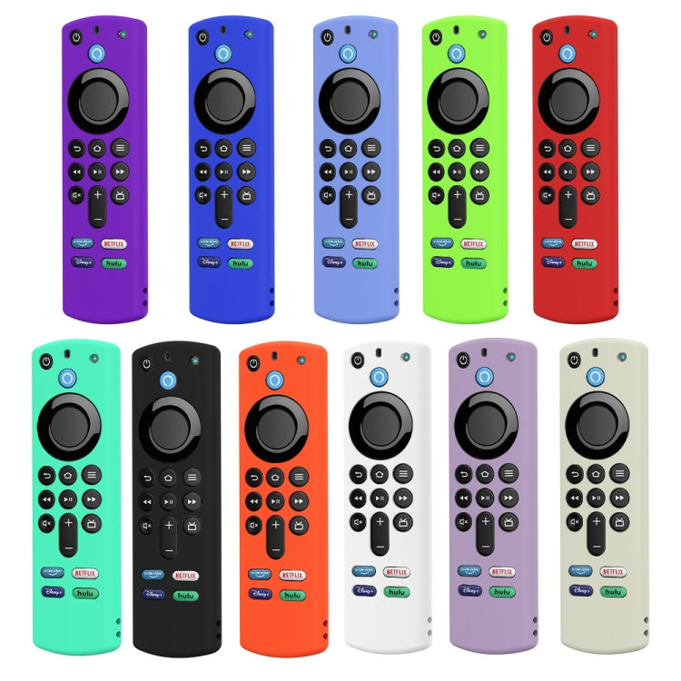 2 PCS Y27 For Alexa Voice Remote 3rd Gen Silicone Non-slip Protective Cover(Luminous Purple) - Consumer Electronics by buy2fix | Online Shopping UK | buy2fix