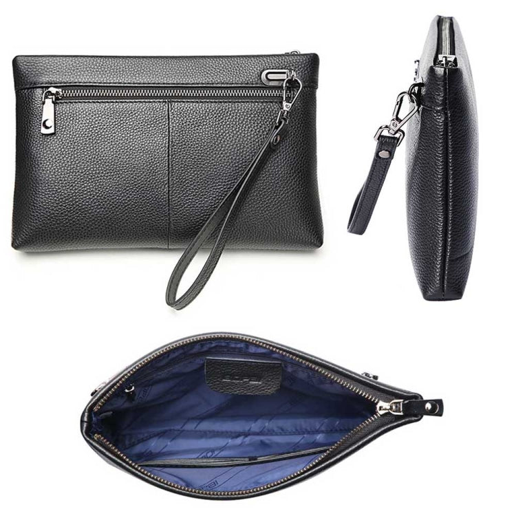Bopai 12-122271 Large-capacity Business Men Wear-resistant Leather Clutch Bag(Black) - Wallets by Bopai | Online Shopping UK | buy2fix