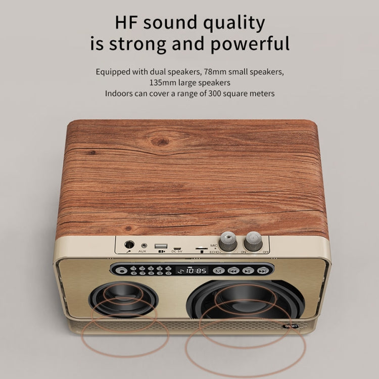 W1 Wooden HIFI Sound Effect Desktop Wireless Bluetooth Speaker(Gold) - Desktop Speaker by buy2fix | Online Shopping UK | buy2fix