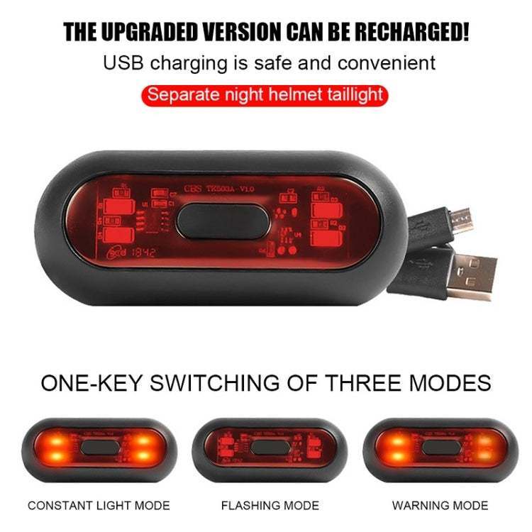 Motorbike Helmet Warning Light USB Rechargeable Waterproof Tail Light, Specification: 10 Beads - In Car by buy2fix | Online Shopping UK | buy2fix