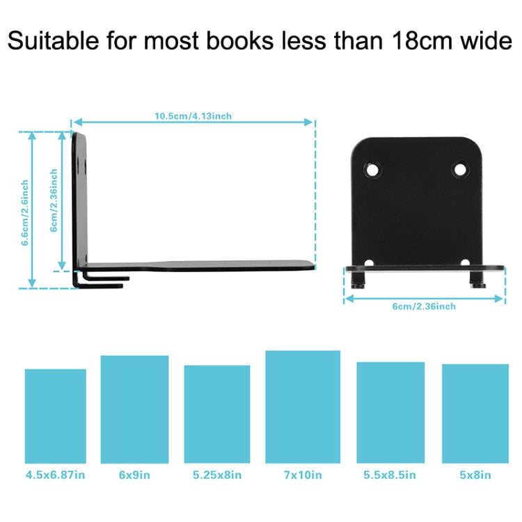 Hidden Stainless Steel Suspended Bookshelf Wall Support Frame Wall Mounted Bracket(Black) - Desktop Holder by buy2fix | Online Shopping UK | buy2fix