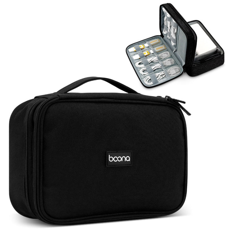 Baona Multifunctional Earphone Data Cable Digital Storage Bag, Spec: 2-layer Box (Black) - Digital Storage Bag by Baona | Online Shopping UK | buy2fix