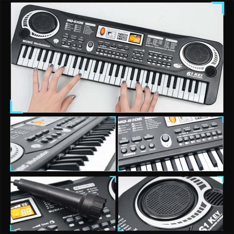 MQ6106 61-Keys Multifunctional Electronic Organ Children Toy with Microphone, Spec: USB Charging - Keyboard Instruments by buy2fix | Online Shopping UK | buy2fix