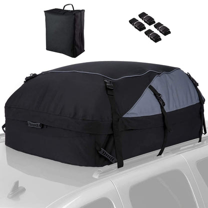 600D Oxford Cloth Car Luggage Bag Outdoor SUV Foldable Roof Bag, Size: M: 130 × 100 × 45cm(Black+Gray) - In Car by buy2fix | Online Shopping UK | buy2fix