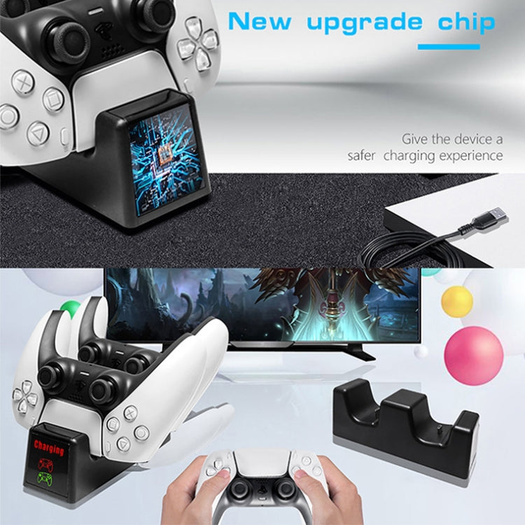 For PS5 SYP-1018 Gamepad Charging Bracket Dual Dock Charger with LED Indicator - Charger & Power by buy2fix | Online Shopping UK | buy2fix