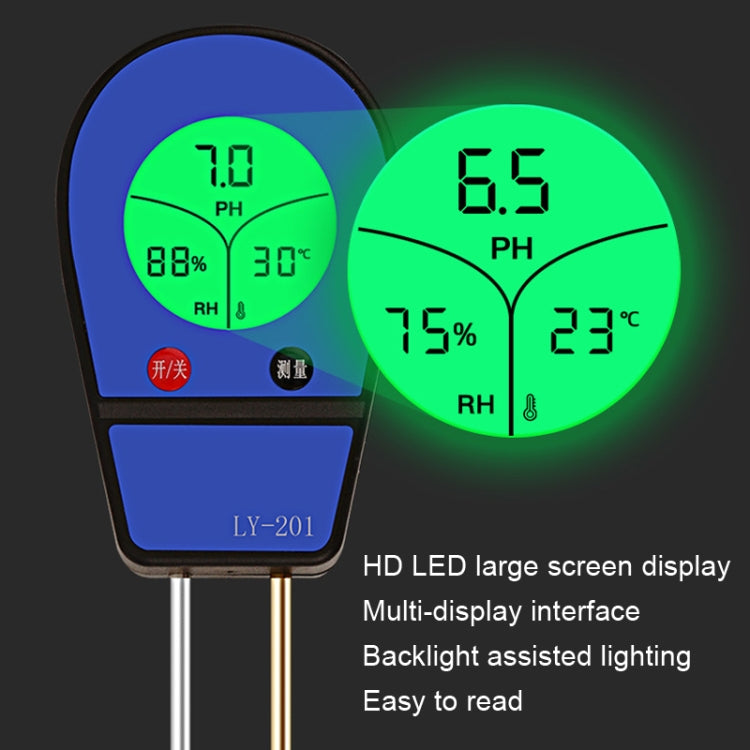 LY201 Soil PH Testing Instrument Moisture and Humidity Tester Gardening Planting Thermometer(Blue) - Consumer Electronics by buy2fix | Online Shopping UK | buy2fix