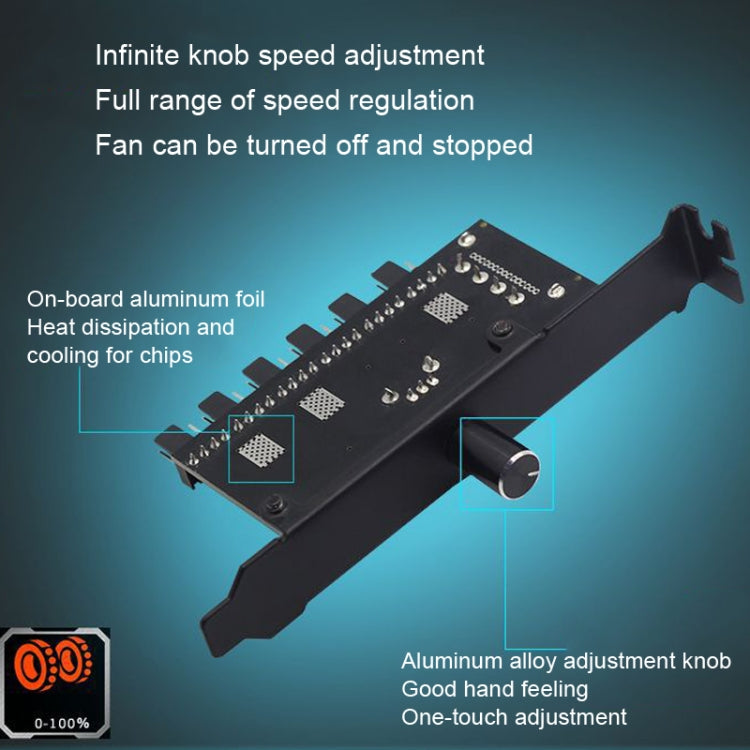 PIC Bit Case Cooling Fan Control Switch PWM 6 Way Computer Fan Speed Controller(SATA) - Others by buy2fix | Online Shopping UK | buy2fix