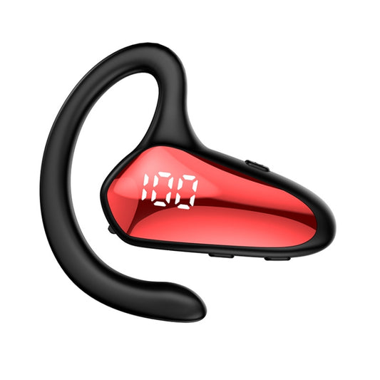 YX02 With Digital Display Hanging Ear Bone Conduction Bluetooth Headset(Red) - Bluetooth Earphone by buy2fix | Online Shopping UK | buy2fix