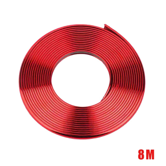 W12 8m/roll Car Universal Reflective Wheel Electroplating Decorative Strip(Red) - In Car by buy2fix | Online Shopping UK | buy2fix