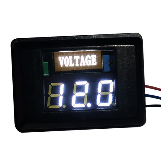 DES-2 Car Battery Voltage Meter DC LED Digital Display 12V Motorcycle RV Yacht Voltage Meter Detector(White) - Consumer Electronics by buy2fix | Online Shopping UK | buy2fix