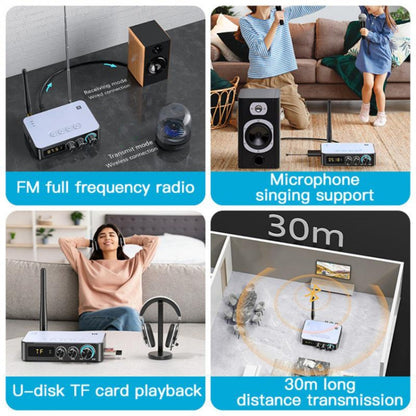 M9 Pro 5.1 Bluetooth Receiver Launcher FM Radio 4 In 1 NFC Audio Adapter - Audio Receiver Transmitter by buy2fix | Online Shopping UK | buy2fix