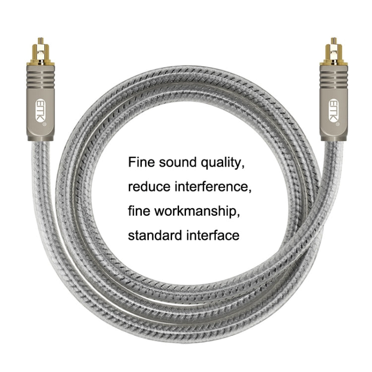 EMK YL/B Audio Digital Optical Fiber Cable Square To Square Audio Connection Cable, Length: 2m(Transparent Gray) - Audio Optical Cables by EMK | Online Shopping UK | buy2fix