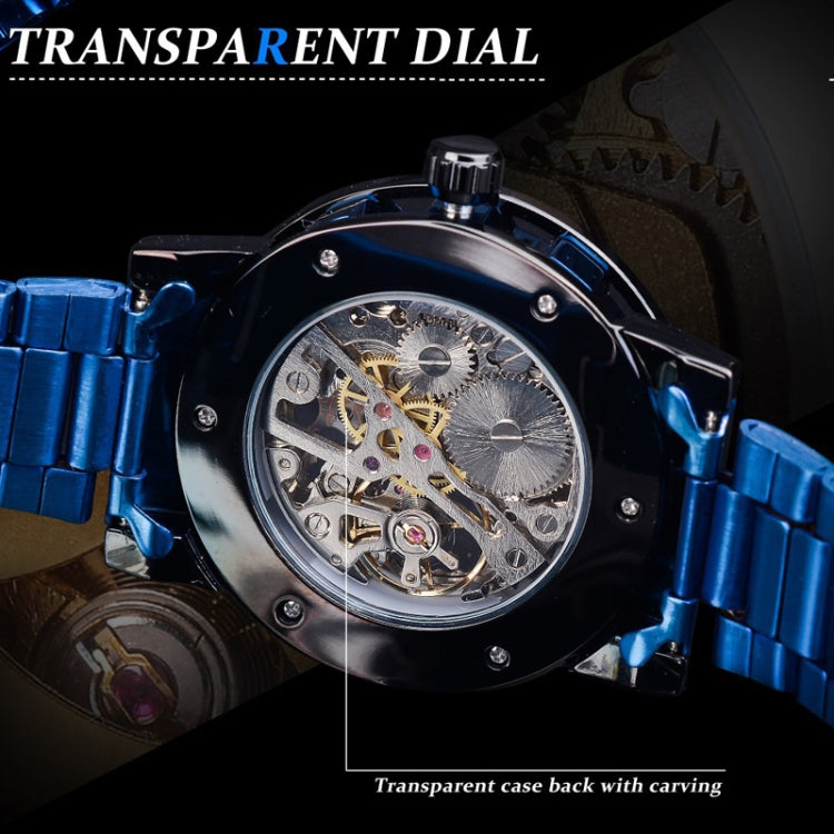 Winner Leisure Skeleton Diamond Luminous Pointer Watch Men Manual Mechanical Watch(Silver Belt Silver Shell White Face) - Metal Strap Watches by Winner | Online Shopping UK | buy2fix