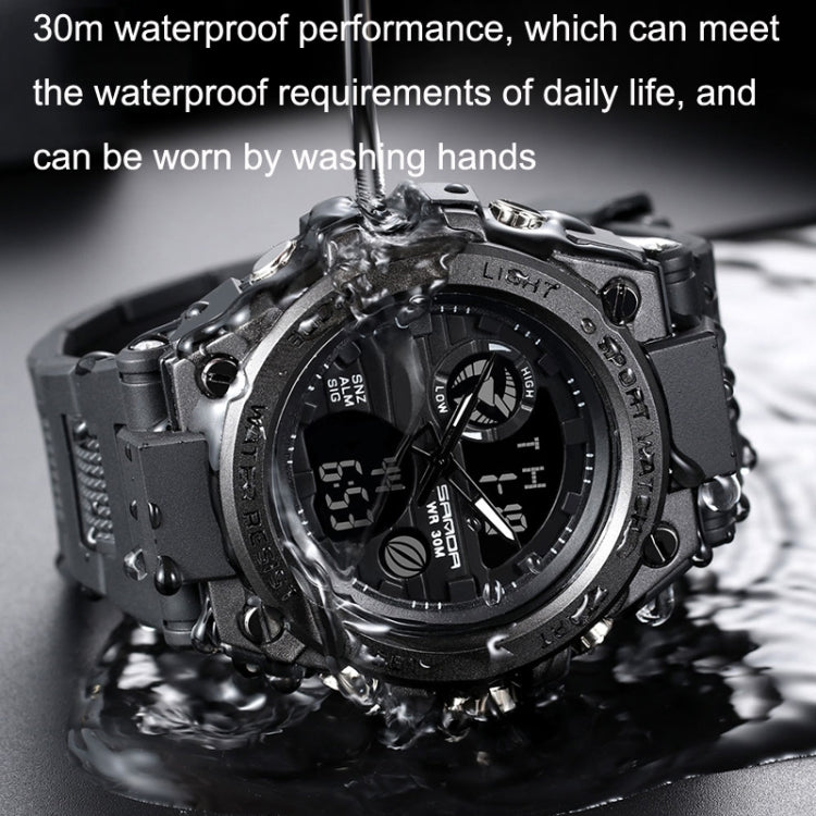 SANDA 739 Multifunctional Waterproof Sports Watch Chronograph Calendar Alarm Night Light Watch(Blue) - Sport Watches by buy2fix | Online Shopping UK | buy2fix