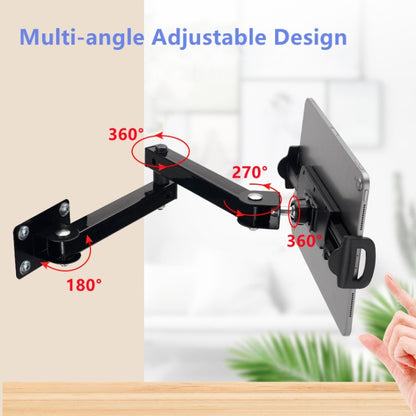 Wall Mount Tablet Cell Phone Stand Long Arm Stretchable Holder for 4-13 inch Devices(Two Sections) - Lazy Bracket by buy2fix | Online Shopping UK | buy2fix