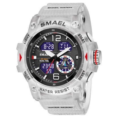 SMAEL 8007 Outdoor Sports Waterproof Dual Display Electronic Quartz Watch(White) - Sport Watches by SMAEL | Online Shopping UK | buy2fix