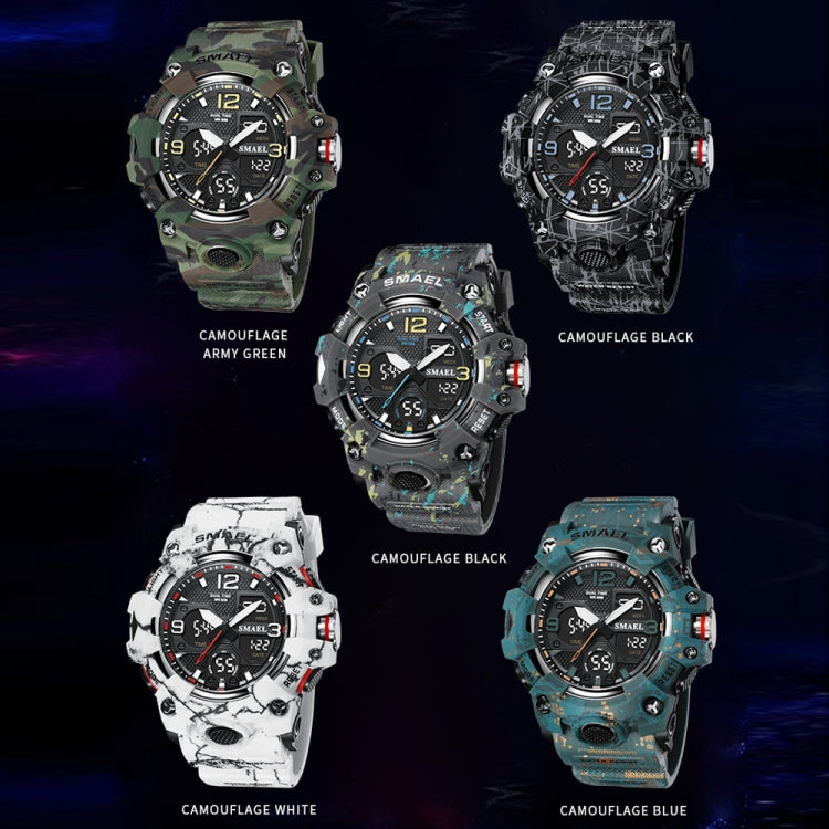 SMAEL 8008 Outdoor Waterproof Camouflage Sports Electronic Watch Luminous Multi-function Waist Watch(Camouflage White) - LED Digital Watches by SMAEL | Online Shopping UK | buy2fix