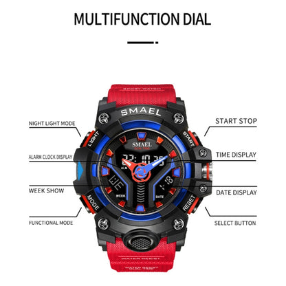 SMAEL 8075 Multi-function Waterproof Night Light Outdoor Watch(Black Gold) - Sport Watches by SMAEL | Online Shopping UK | buy2fix
