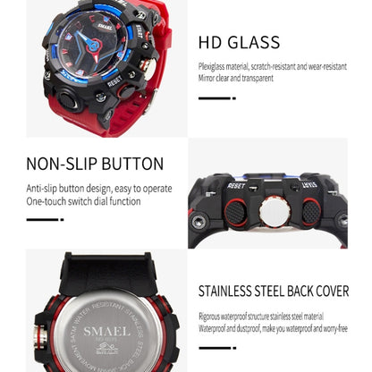 SMAEL 8075 Multi-function Waterproof Night Light Outdoor Watch(Red) - Sport Watches by SMAEL | Online Shopping UK | buy2fix