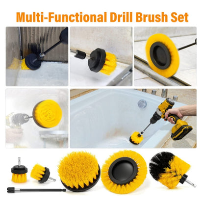 8 In 1 Electric Drill Crevice Cleaning Brush Car Wash Tool Set, Size: B Model(Yellow) - In Car by buy2fix | Online Shopping UK | buy2fix