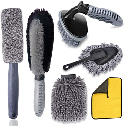 6pcs/Set Gloves Dusting Tire Brush Car Cleaning Brush Set(B Model) - In Car by buy2fix | Online Shopping UK | buy2fix