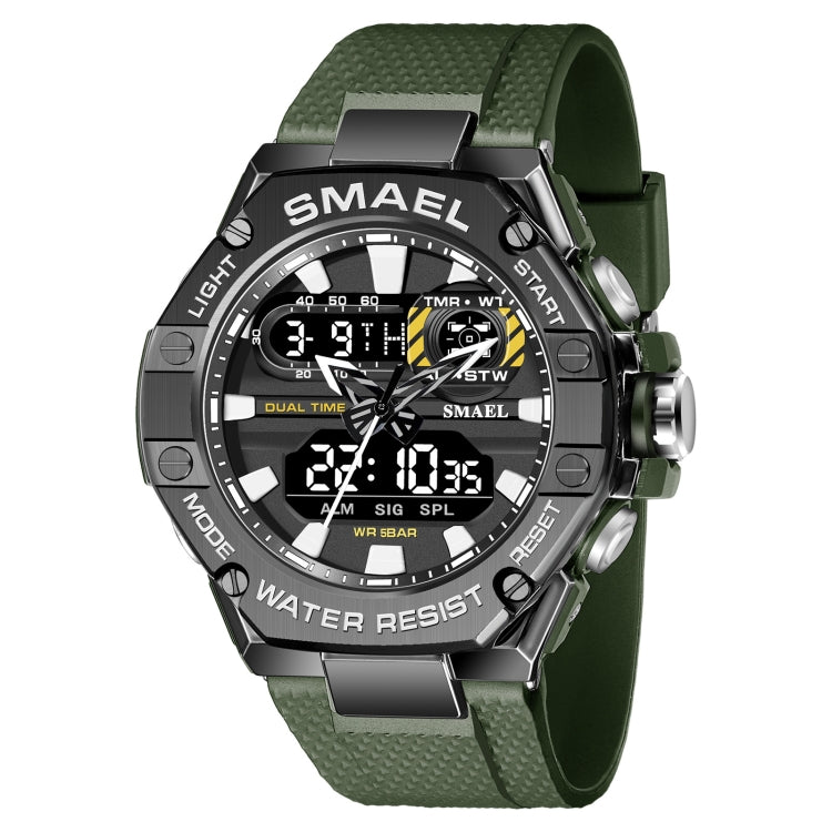 SMAEL 8066 Outdoor Electronic Sports Watch Alloy Colorful Multifunctional Men Watch(Army Green) - Sport Watches by SMAEL | Online Shopping UK | buy2fix