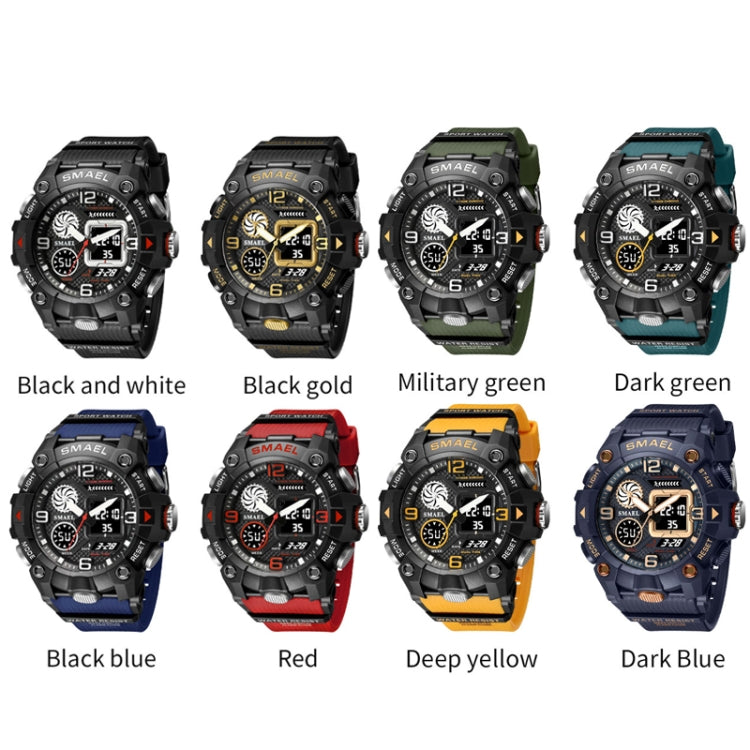SMAEL 8055 Large Dial Sports Outdoor Waterproof Luminous Multifunctional Electronic Watch(Black Blue) - Sport Watches by SMAEL | Online Shopping UK | buy2fix