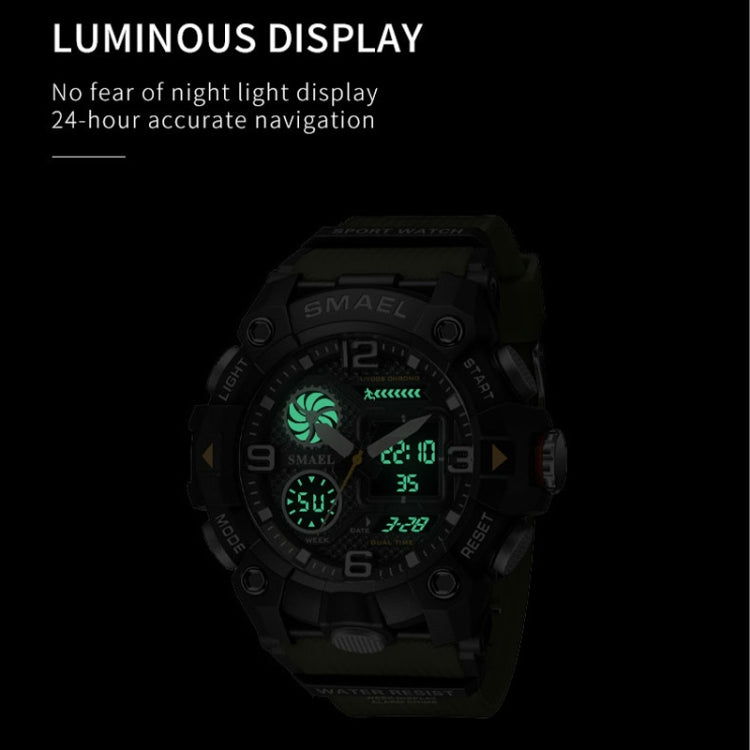 SMAEL 8055 Large Dial Sports Outdoor Waterproof Luminous Multifunctional Electronic Watch(Black Blue) - Sport Watches by SMAEL | Online Shopping UK | buy2fix