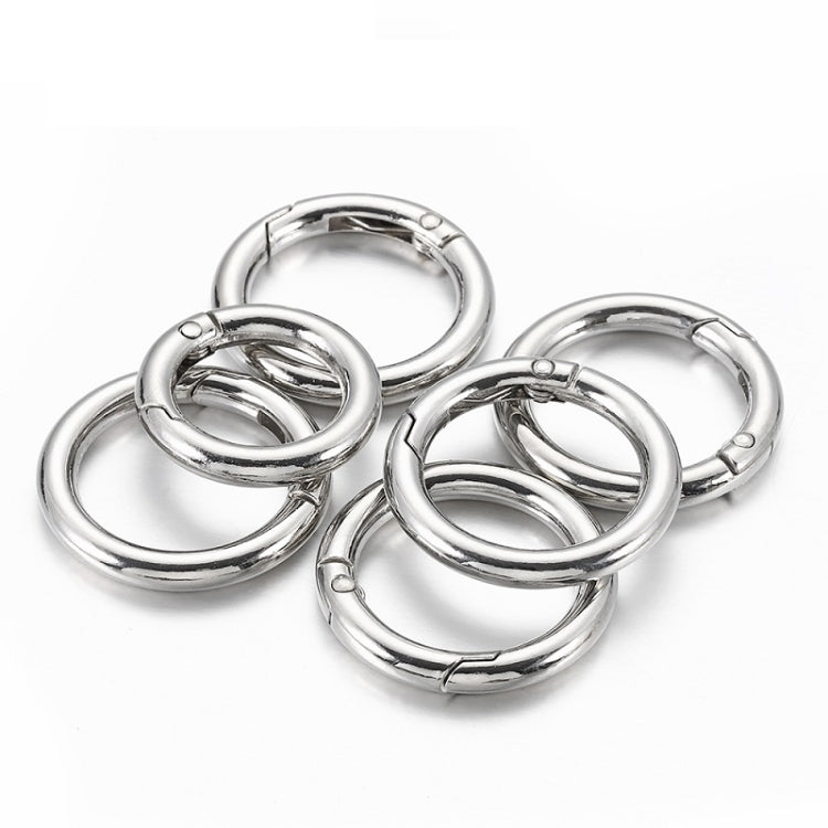 20pcs Zinc Alloy Spring Ring Metal Open Bag Webbing Keychain, Specification: 5 Points Silver - In Car by buy2fix | Online Shopping UK | buy2fix