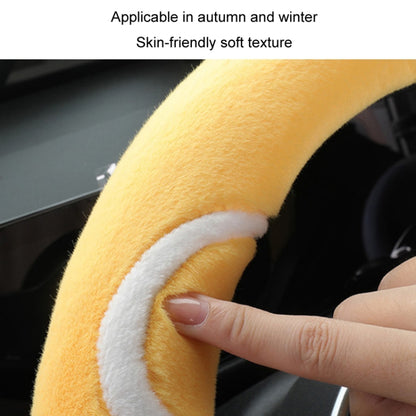 Car Steering Wheel Cartoon Short Fluff Handle Cover, Size: 38cm(Black D Shape) - In Car by buy2fix | Online Shopping UK | buy2fix