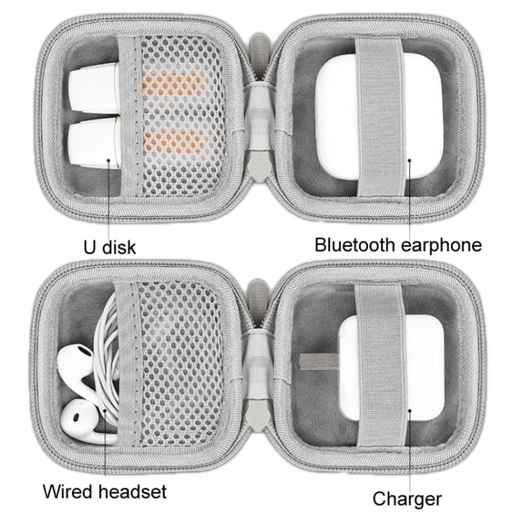 Baona BN-F017 Leather Digital Headphone Cable U Disk Storage Bag, Specification: Large Square Gray - Digital Storage Bag by Baona | Online Shopping UK | buy2fix