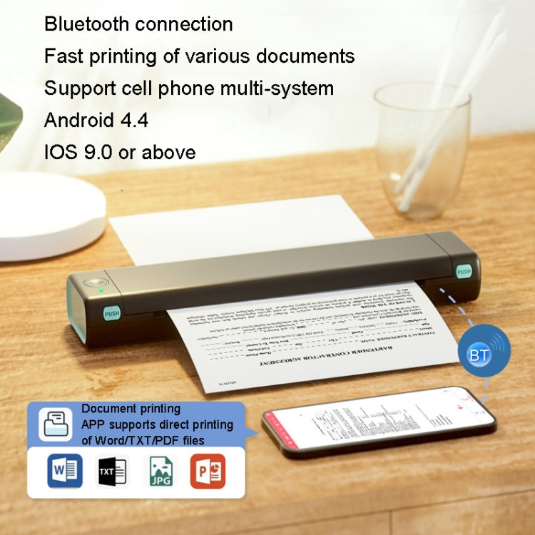 M08F Bluetooth Wireless Handheld Portable Thermal Printer(Green Tattoo Version) - Printer by buy2fix | Online Shopping UK | buy2fix