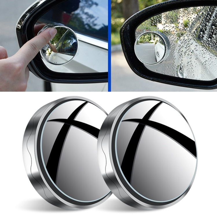 1pair Reversing Mirror Small Round Mirror HD Large View Suction Cup Blind Spot Mirror(Silver) - In Car by buy2fix | Online Shopping UK | buy2fix