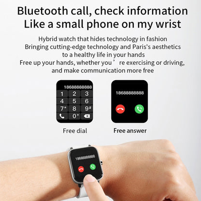 H10 1.69 inch Screen Bluetooth Call Smart Watch, Support Heart Rate/Blood Pressure/Sleep Monitoring, Color: Black Net+Silicone - Smart Wear by buy2fix | Online Shopping UK | buy2fix