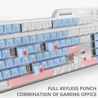 Ajazz AK35I 110 Keys White Light Backlight PBT Keycap Wired Mechanical Keyboard Tea Shaft (Blue White) - Wired Keyboard by Ajazz | Online Shopping UK | buy2fix