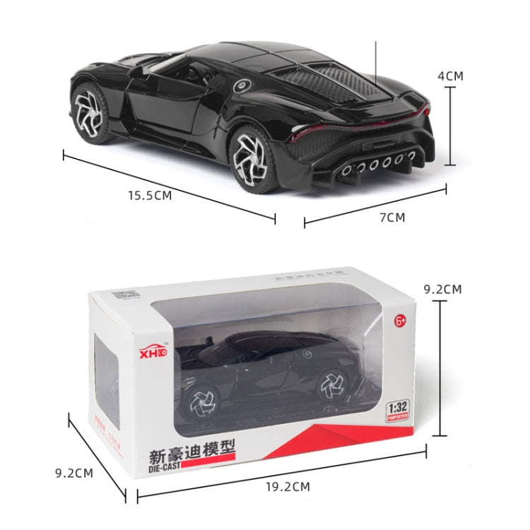 1:32 Alloy Sports Car Model With Sound And Light Boy Toy Car Decoration(Scrub Black) - Model Toys by buy2fix | Online Shopping UK | buy2fix
