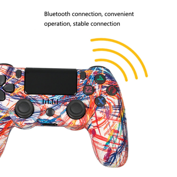 For PS4 Wireless Bluetooth Game Controller With Light Strip Dual Vibration Game Handle(Lightning) - Gamepads by buy2fix | Online Shopping UK | buy2fix