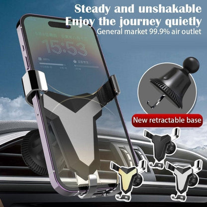 Gravity Navigation Car Air Outlet Triangular Mobile Phone Holder(Golden) - Car Holders by buy2fix | Online Shopping UK | buy2fix