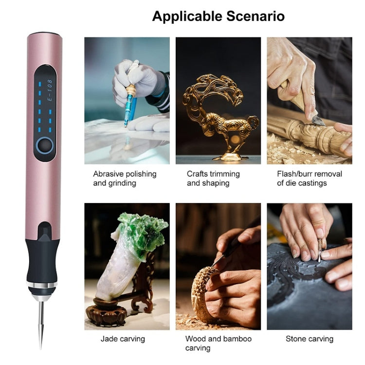 E108 59pcs/set Wireless Portable USB Rechargeable Mini Electric Drill Pen(Rose Gold) - Abrasive Tools & Accessories by buy2fix | Online Shopping UK | buy2fix