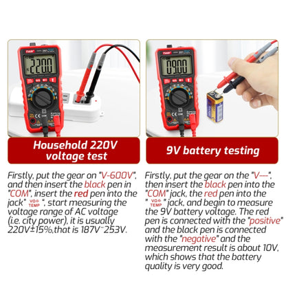 TASI TA801A Digital Multimeter Fully Automatic Multifunctional Digital Current Meter(Manual Model, Without Capacitor Measurement) - Digital Multimeter by TASI | Online Shopping UK | buy2fix