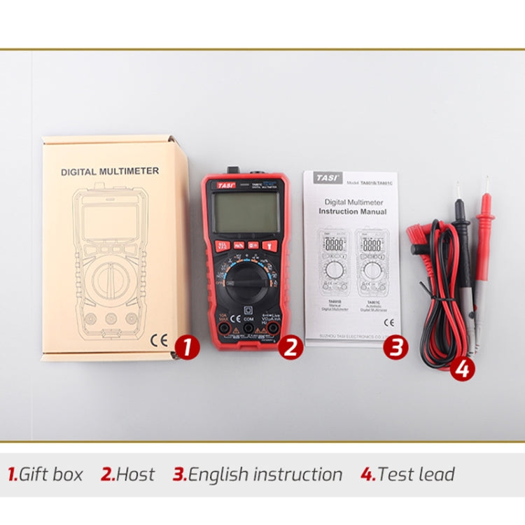 TASI TA801A Digital Multimeter Fully Automatic Multifunctional Digital Current Meter(Manual Model, Without Capacitor Measurement) - Digital Multimeter by TASI | Online Shopping UK | buy2fix