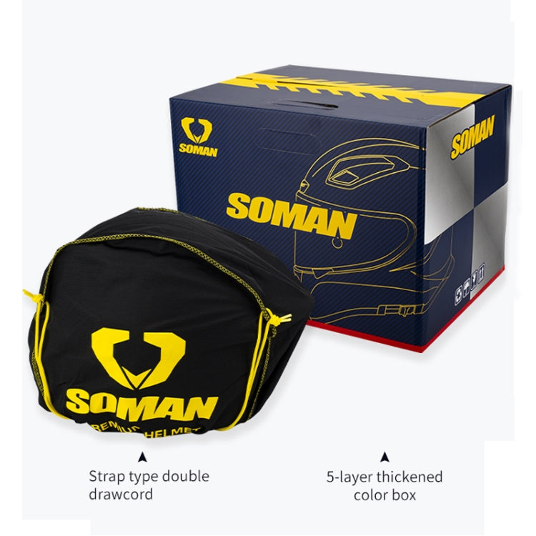 SOMAN Motorcycle Carbon Fiber Double Lens Thermal Safety Helmet, Size: XXL(Cheetah Print) - Helmets by SOMAN | Online Shopping UK | buy2fix