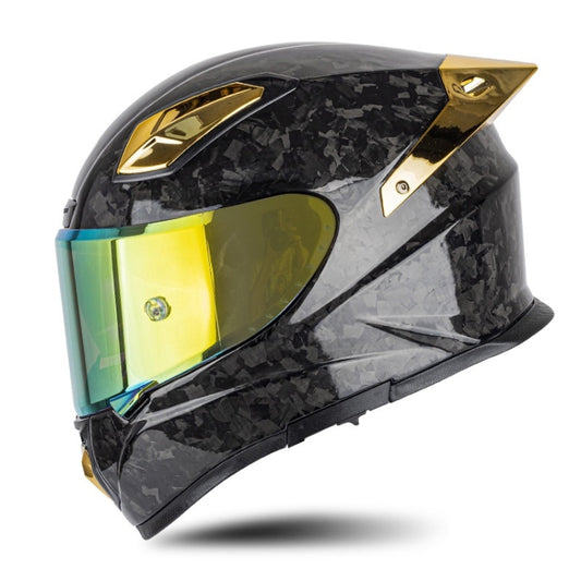SOMAN Four Seasons Full Cover Motorcycle Helmet, Size: XL(Cheetah Print Gold) - Helmets by SOMAN | Online Shopping UK | buy2fix