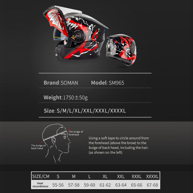 SOMAN Racing Motorcycle Double Lens Riding Safety Helmet, Size: XL(Mobile Suit) - Helmets by SOMAN | Online Shopping UK | buy2fix